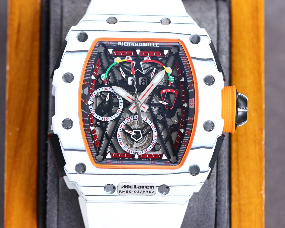 Best Swiss Super Clone: Richard Mille Mclaren F1 RM50-03 White Replica | 44mm NTPT Carbon - Image 2