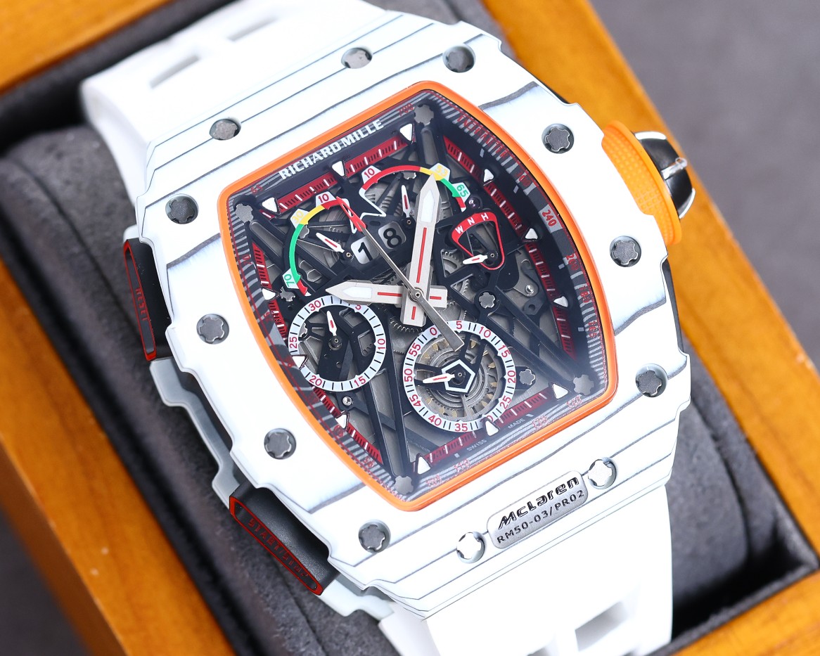 Best Swiss Super Clone: Richard Mille Mclaren F1 RM50-03 White Replica | 44mm NTPT Carbon - Image 4