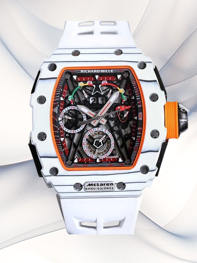 Best Swiss Super Clone: Richard Mille Mclaren F1 RM50-03 White Replica | 44mm NTPT Carbon