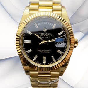 Best Swiss Super Clone Rolex Day-Date 228238 Replica - 40mm Gold & Black AAA+