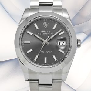 Best Swiss Super Clone Rolex Datejust 126300 Replica Watch - 41mm Grey Oyster