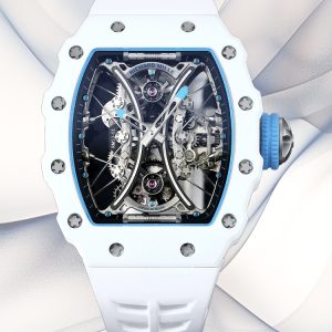 Best Replica Richard Mille RM 53-01 Pablo Mac Donough Watch – Carbon Case, Tourbillon Movement, White Rubber Strap
