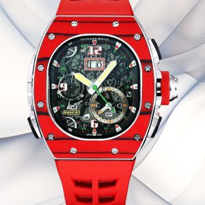 Swiss Richard Mille RM 62-01 ACJ Replica Watch – Red Carbon Case, Skeleton Dial Luxury Style