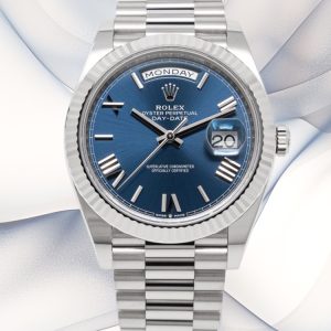 Best Swiss Super Clone Rolex Day-Date 228239 Replica Watch | 40mm Blue Diamond Dial