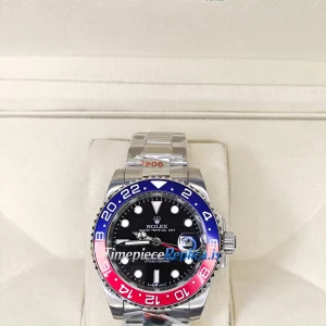 Rolex GMT-Master II m126710blro-0002 1:1 Stainless Steel Black and Pepsi Dial Watch