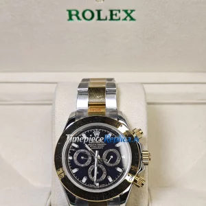 Rolex Daytona 116503-0004 Super Clone Stainless Steel and Yellow Gold Case Black Dial Watch