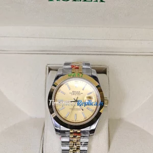 Rolex Datejust m126303-0010 Super Clone Stainless Steel Yellow Gold Case Champagne Dial Watch
