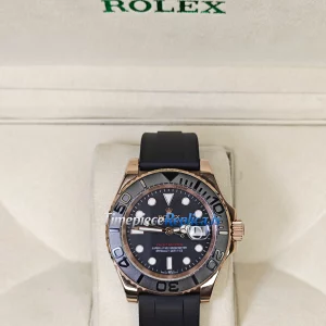 Rolex Yacht-Master 126655 Super Clone Everose Gold Case Black Dial Watch
